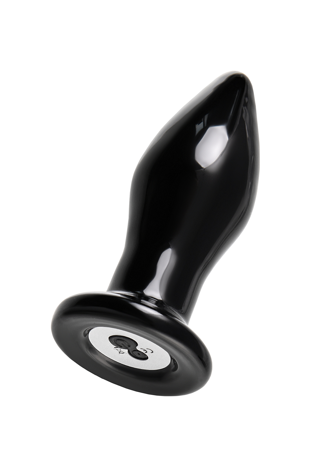 Стеклянная вибровтулка Sexus Glass чёрная 10,5 см