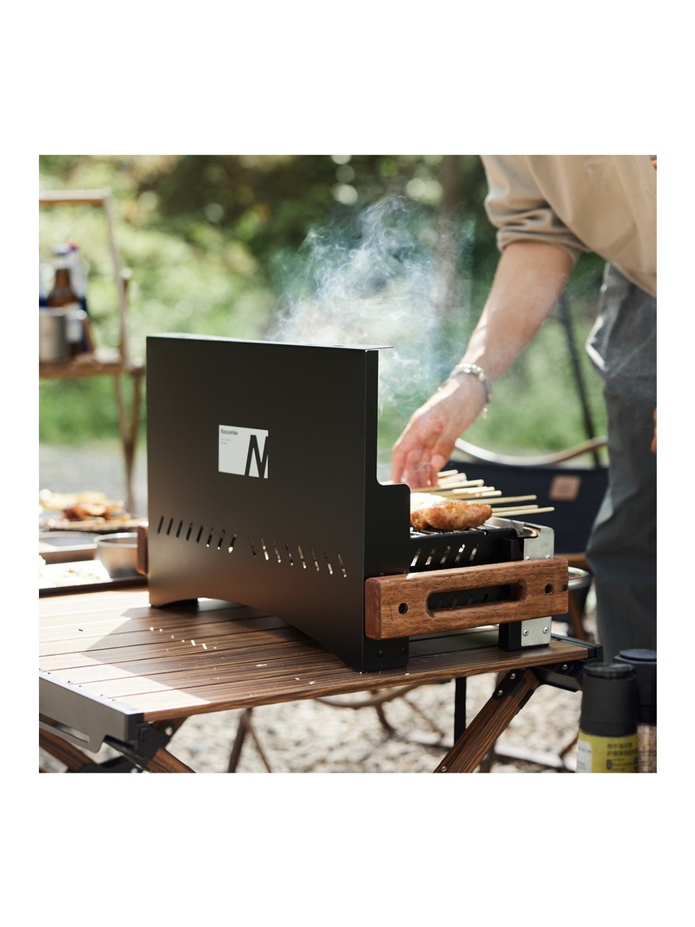 Гриль угольный Naturehike BBQ, черный