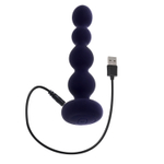 Фиолетовые анальные бусы с вибрацией и вращением Pleasure Orbit - 17,8 см.