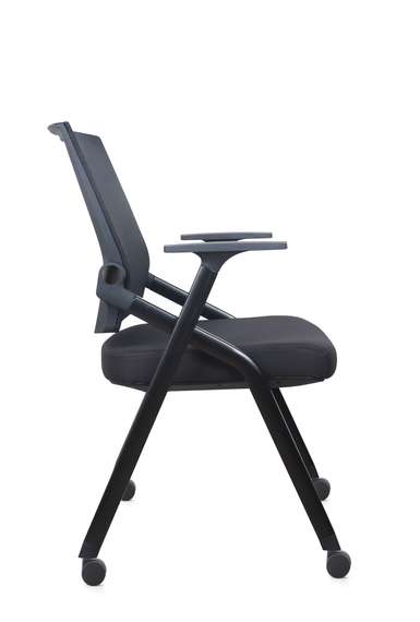 Стул Норден / Сёркл блэк / Circle black / черная сетка / черная ткань / ролики