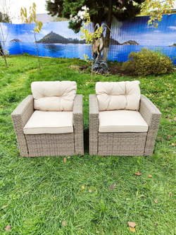 Комплект кресел из искусственного ротанга Сантьяго (2шт.) — Greige