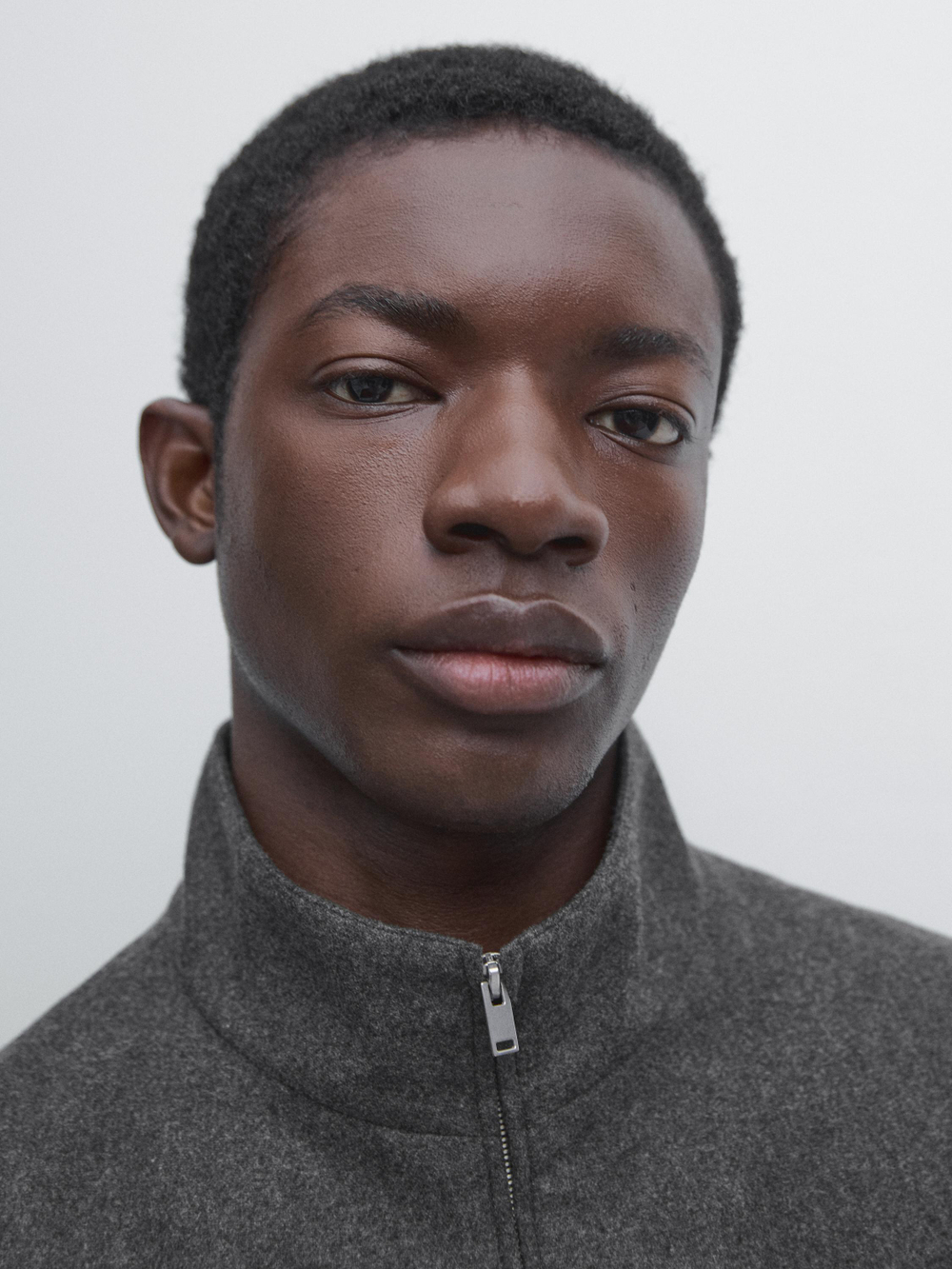 Massimo Dutti Бомбер из смесовой шерсти, серый