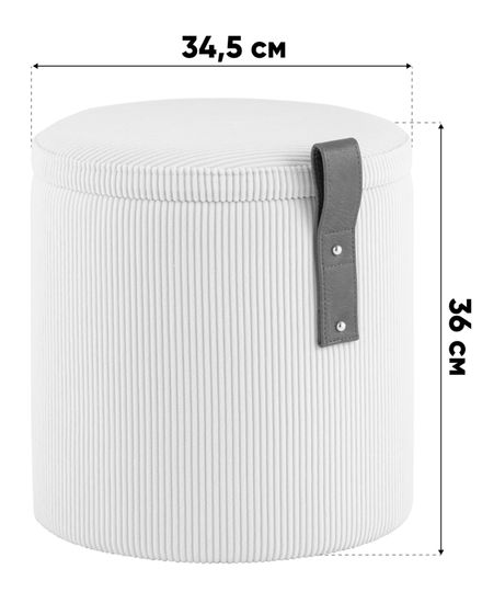 Пуф Руни XS с ящиком вельвет коричневый