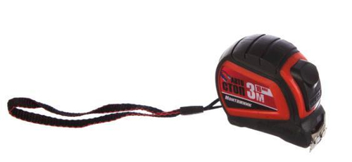 Рулетка   3м*16мм  Автостопом и магнитом обрезиненный корпус / Монтажник 602316