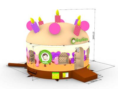 Коммерческий надувной батут «Торт» 4*4*3,5 м