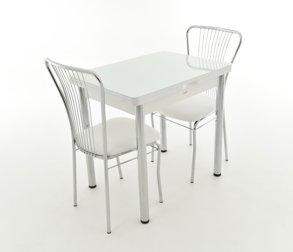 Стол Аврора Бари мини, Стекло, Белый