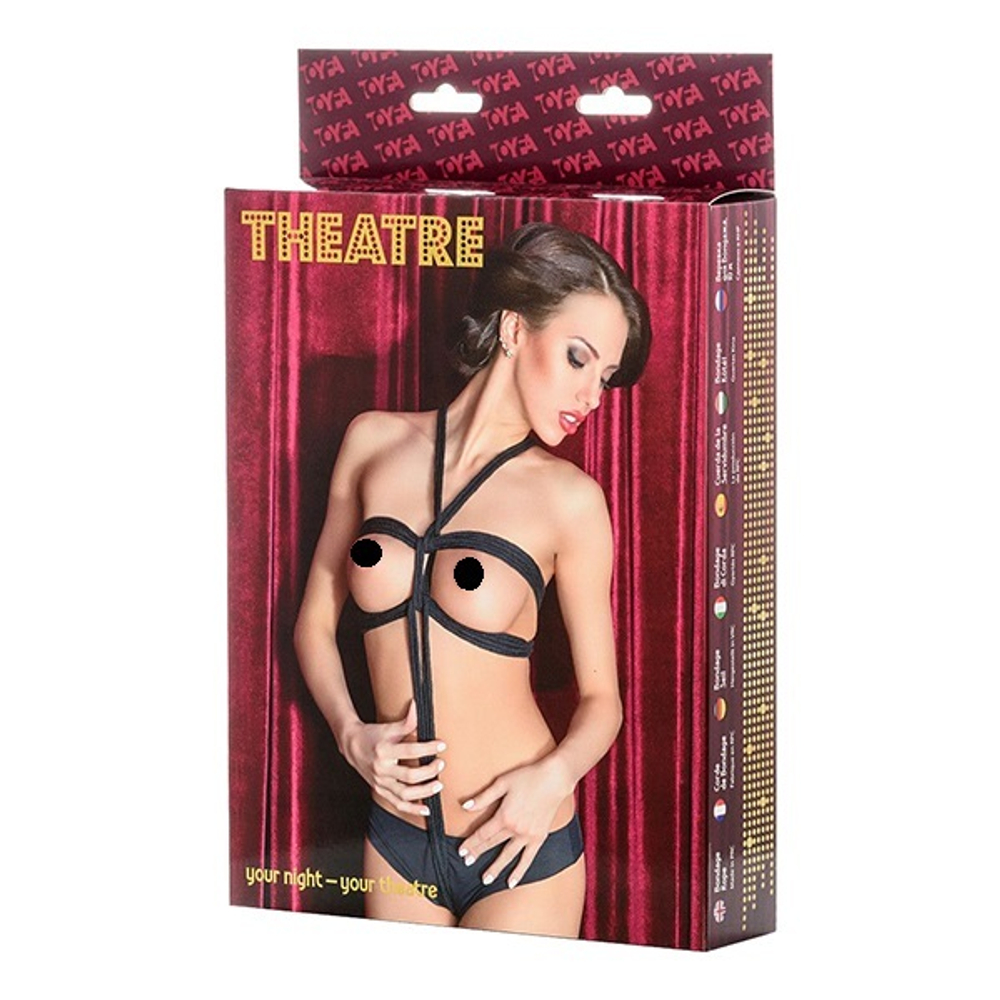 Чёрная хлопковая веревка 10м для бондажа ToyFa Theatre 704001