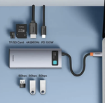 Адаптер Type-C Baseus Clarity (Type-C, 3xUSB3.0, HDMI, SD, TF) (B00030708811-0)