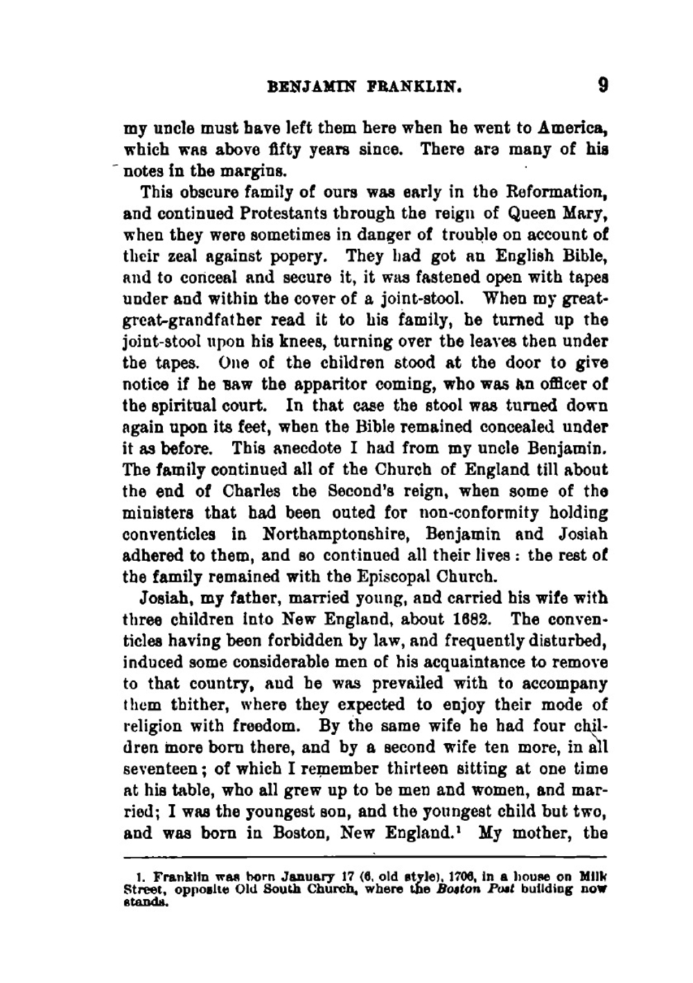 The autobiography of Benjamin Franklin. Prepared for use in schools | B. Franklin