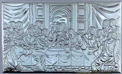 Тайная Вечеря, прямоугольная, белое дерево 90х150