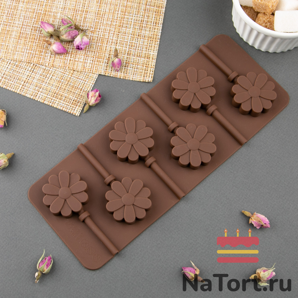 Силиконовая форма для леденцов «Ромашки»