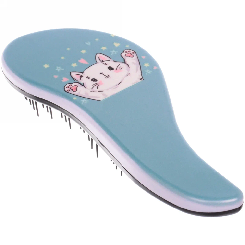 Расческа массажная детская «Pro Hair - Котик Луи», микс 4 цвета, 8*19 см (коробка PVC)