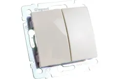 Выключатель Legrand Valena 2-клавишный проходной слоновая кость 06965