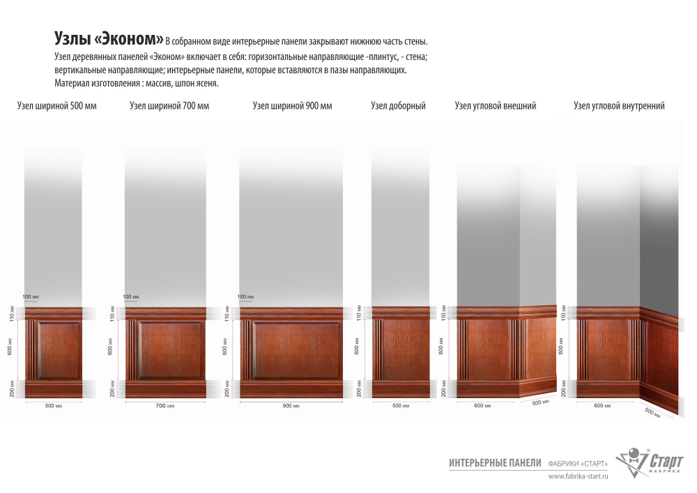 Интерьерные панели «Ливерпуль Эконом» 500
