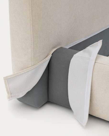 Кровать Blok бежевая со съемными чехлами для матраса 160 х 200 см