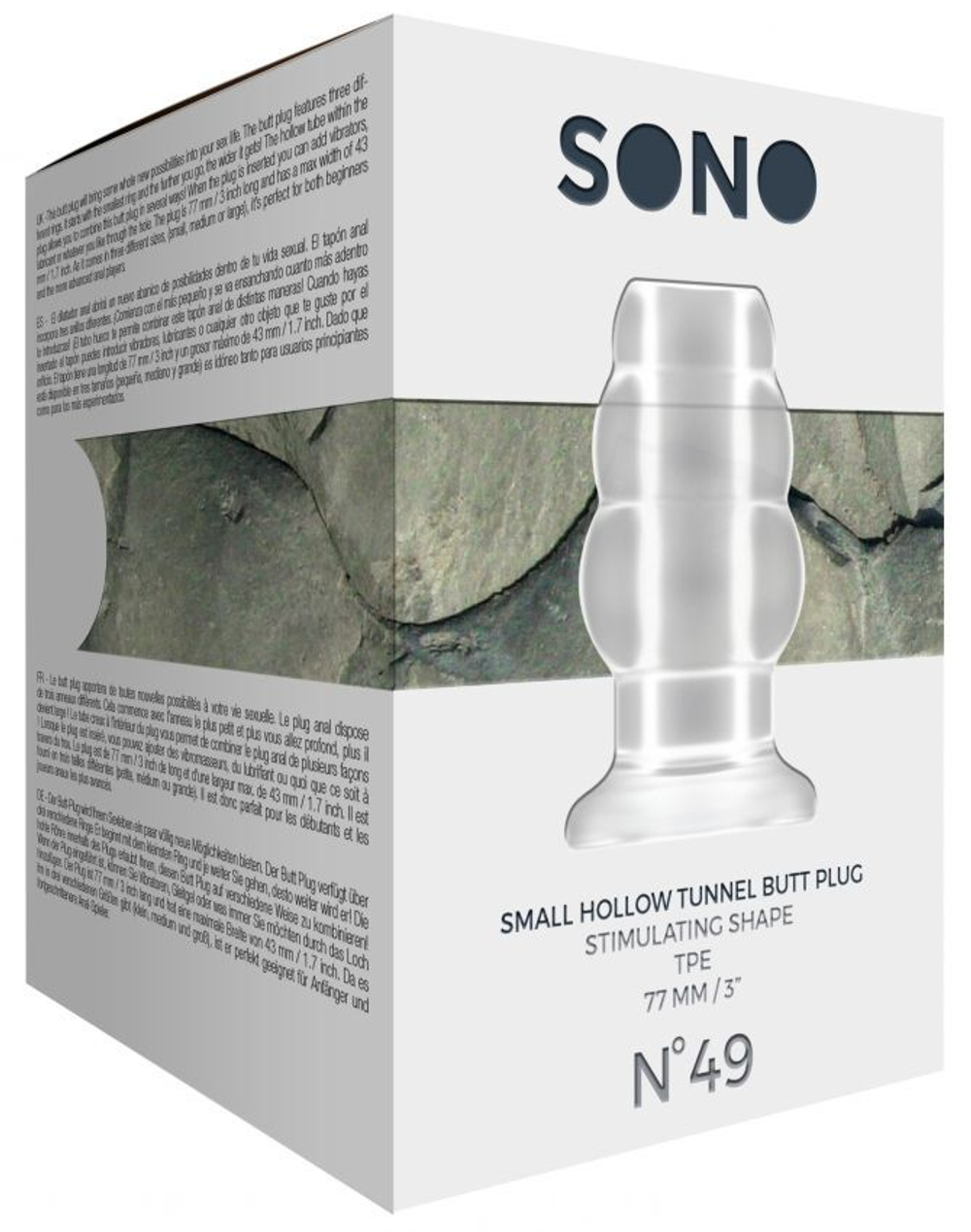 Прозрачная анальная пробка с тоннелем №49 Small Hollow Tunnel Butt Plug 3 Inch - 7,7 см. (Цвет: прозрачный)