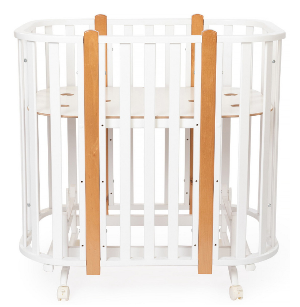 Кроватка-трансформер 5в1 Sweet Baby Palermo Белый/Натуральный с маятником