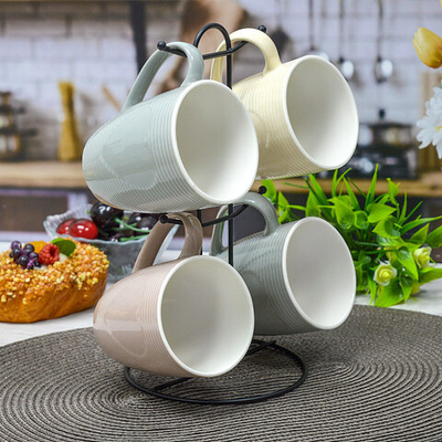 Набор кружек 4шт 340мл на подставке, 202375