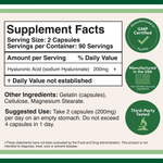 Double Wood Supplements - Hyaluronic Acid - 180 x 100 mg capsules