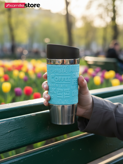 Термокружка 280 мл. из нержавеющей стали Kamille KM 2152 с резиновой накладкой