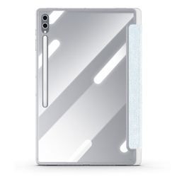 Чехол книжка синего цвета от Dux Ducis для Samsung Galaxy Tab S9 Ultra, Tab S10 Ultra и Tab S8 Ultra, серия Unid Series Case, с держателем стилуса и функцией автоматического перехода в спящий режим