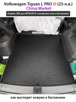 Коврик ЭВА для ВЕРХНЕГО положения пола в багажнике авто Volkswagen Tiguan L PRO III (25-н.в.)