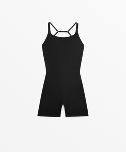 Oysho Короткий комбинезон Comfortlux с кольцами, черный
