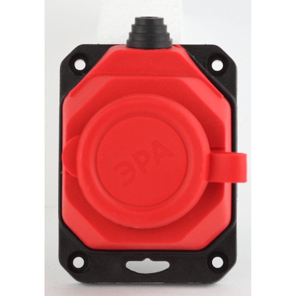 Колодка ЭРА K-1e-RED-IP44 каучуковая с заземлением 1 розетка 16A IP44 красная