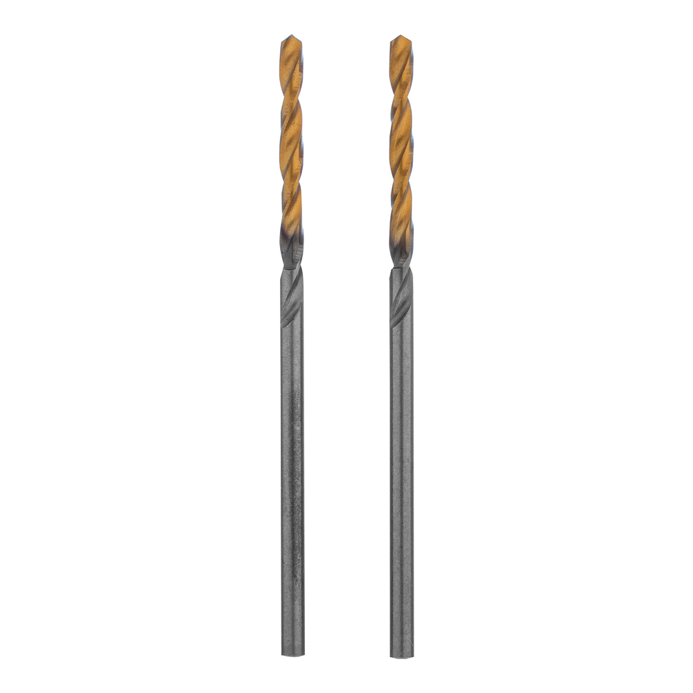 Сверло спиральное по металлу 2 x 49 мм, Р6М5, Golden Tip , 2шт. Denzel