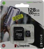 Kingston &lt;SDCS2/128GB&gt; microSDXC Memory Card 128Gb A1 V10 UHS-I U1  + microSD--&gt;SD  Adapter