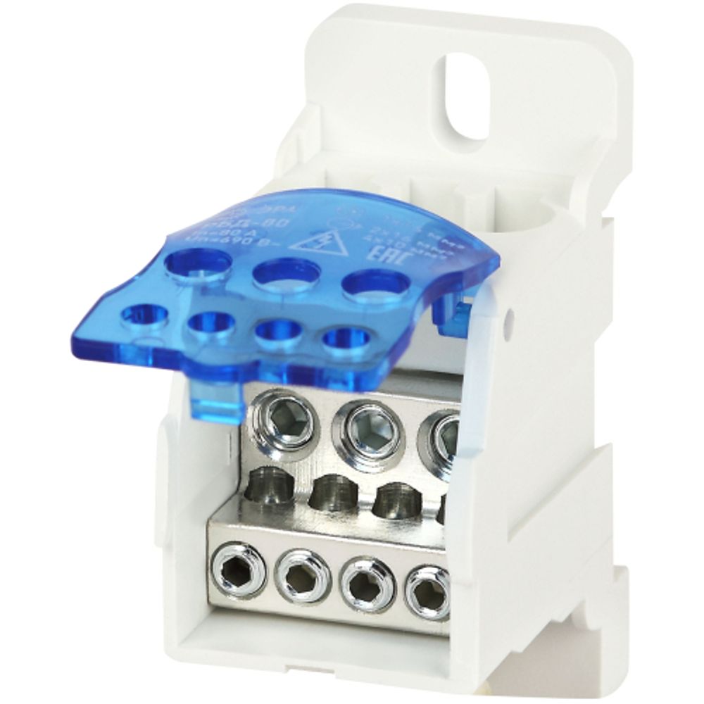 Распределительный блок на DIN-рейку ЭРА NO-122-39 РБД-80А | Блоки распределительные РБД