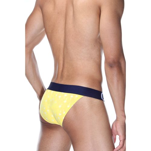 Мужские трусы танга желтые с принтом DARKZONE DZN6166