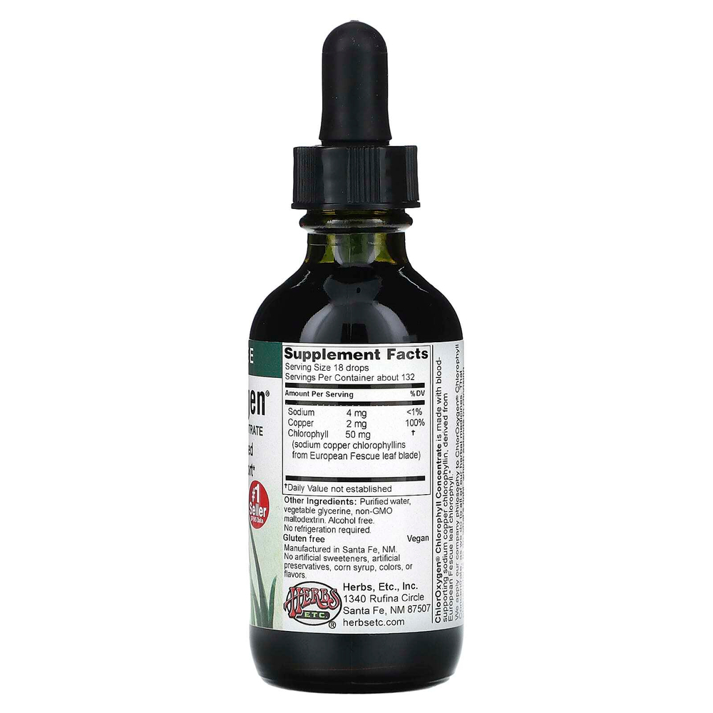 Herbs Etc., ChlorOxygen®, концентрат хлорофилла, без спирта, 59 мл (2 жидк. унции)