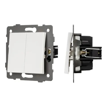 Механизм выключателя двухклавишный проходной SWT-MKP2-PL-WH-V (250V, 10A) (Arlight, -) 049892