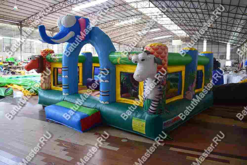 Коммерческий надувной батут "Зверинец", 4,5*4,5*2,5 м