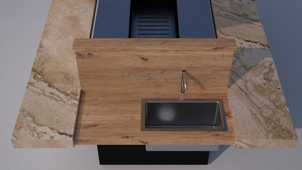 Дровяной гриль-стол Elbrus Grill Монблан PRO 2160 (столешница 2800x1400 мм)