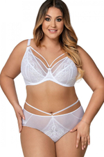 Соблазнительный бюстгальтер с мягкой чашкой и декоративными бретелями (Размер: 65H) (Цвет: черный)