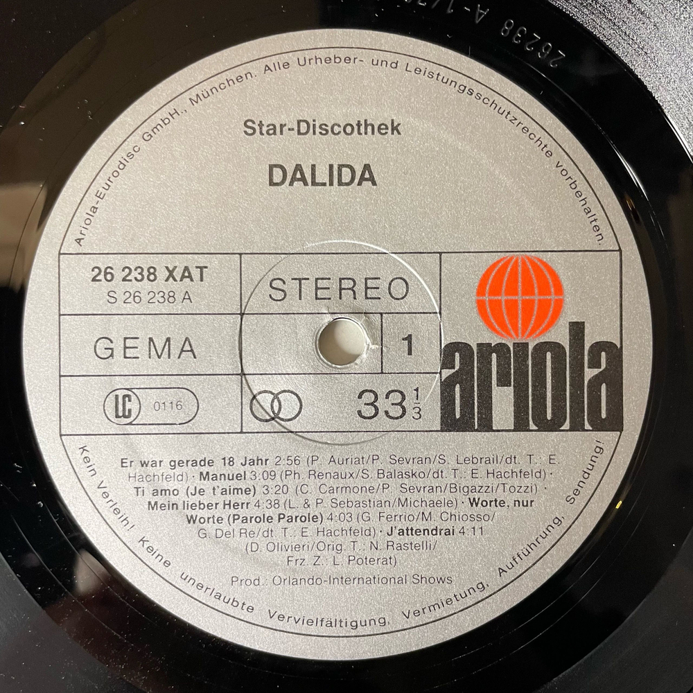 Винтажная виниловая пластинка LP Dalida Далида, Star Discothek, Salma Ya Salama (Германия 1978)