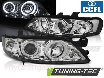 Передние фары Angel Eyes для Opel Vectra B (99-02) CCFL Chrome