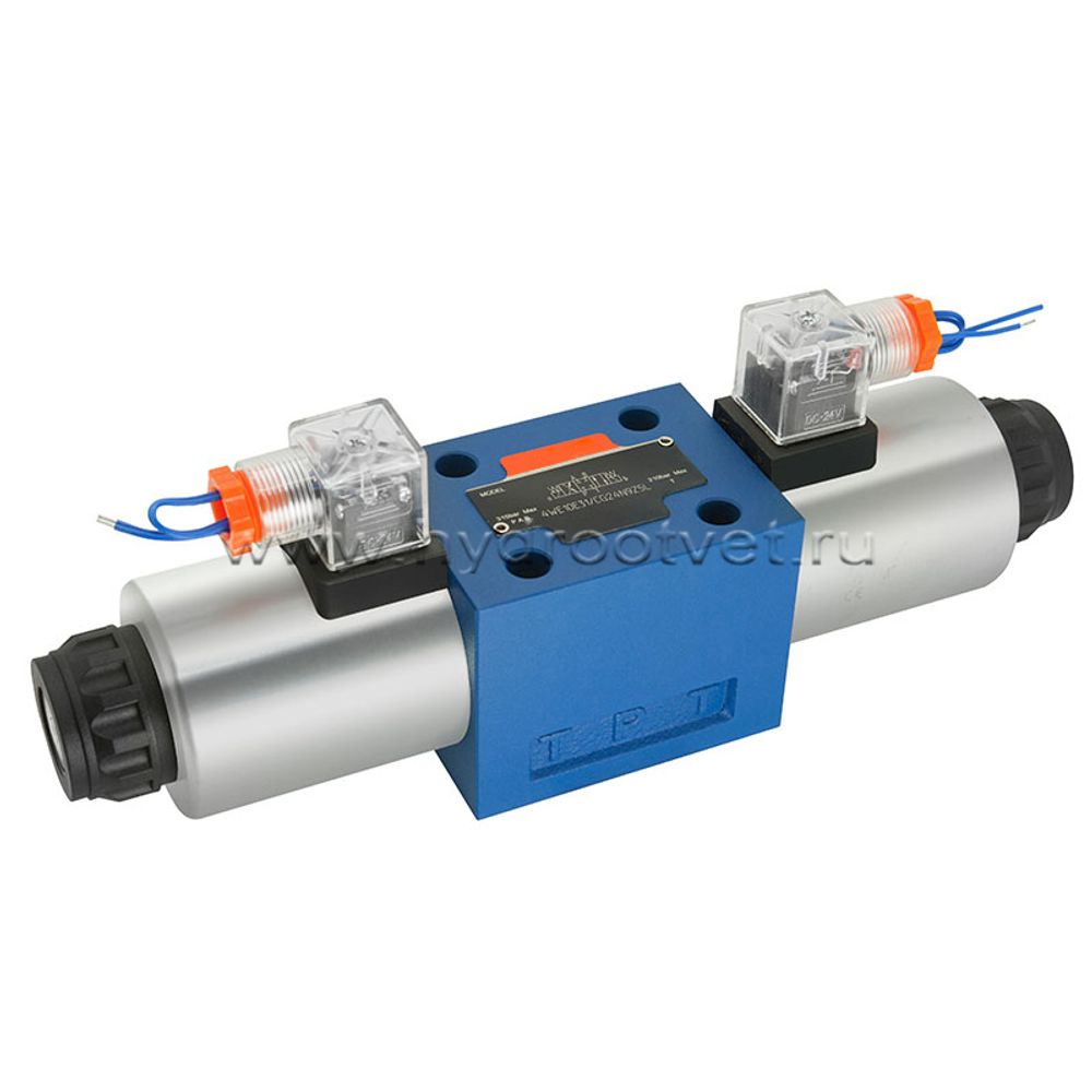 4WE10D31/OFCG24N9K4/V - Гидрораспределитель золотниковый Ду 10 с электроуправлением G24, схема D (574А/ОФ), возврат - OF = без пружины, с фиксатором