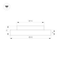 Светильник SP-ESTELY-R450-40W Warm3300-MIX (BK, 80 deg, 230V, TRIAC) (Arlight, IP20 Металл, 5 лет) 054797