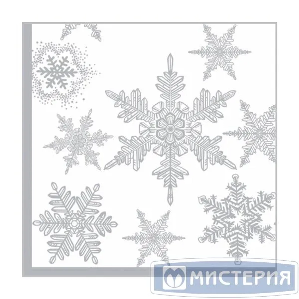 Салфетки бумажные 33*33 Арт Букет Снегопад. Серебро, 3 сл., 20л