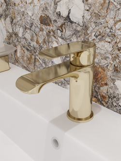 Смеситель для раковины STWORKI Копенгаген S42010GG глянцевое золото