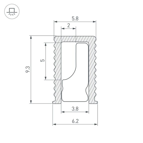 Профиль Arlight SL-Mini-6-H9-2000 Anod Olive Grey 038203