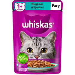 Whiskas 75 г рагу индейка/кролик - консервы (пауч) для кошек