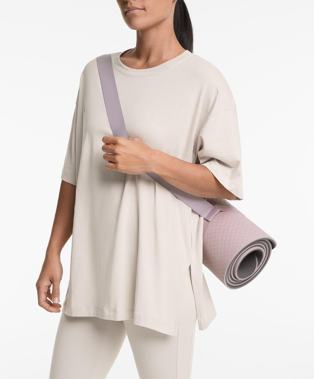 Oysho Футболка из смесового хлопка, каменный