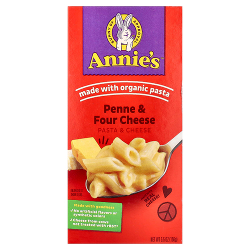 Annie's Homegrown, Pasta & Cheese, Penne & Four Cheese, 156 г (5,5 унции)