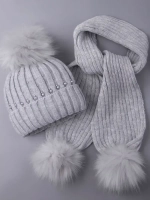 Шапка для девочки зимняя вязаная и шарф