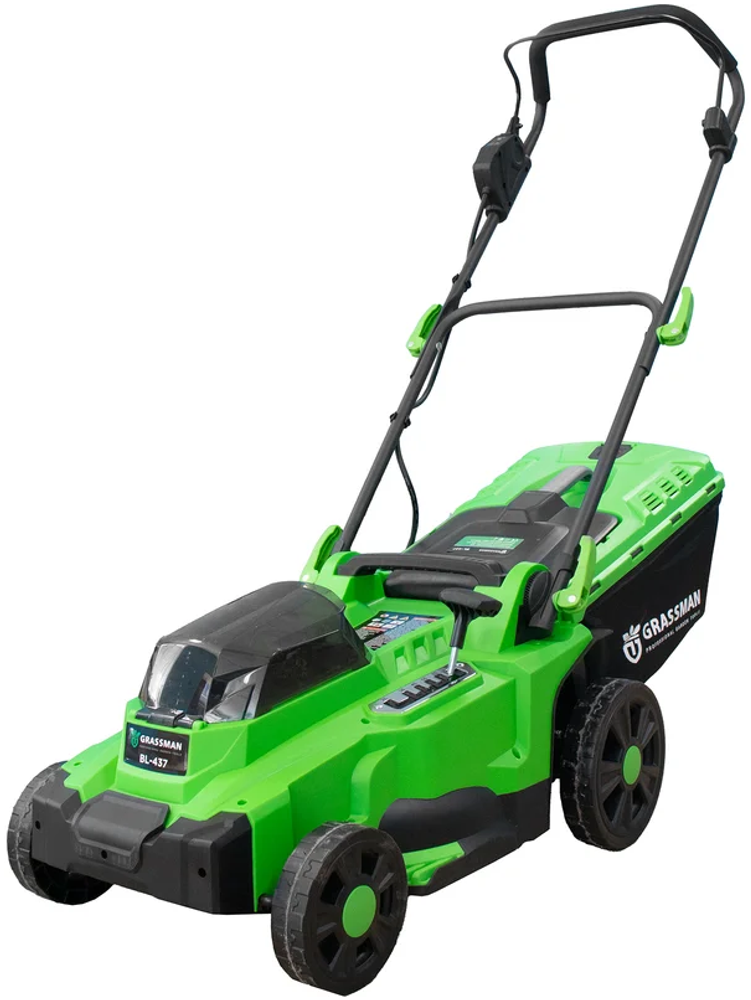 Газонокосилка аккум GRASSMAN BL-437, 21+21V,травосборник 35л Газонокосилка аккум GRASSMAN BL-437, 21+21V,травосборник 35л