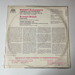 Винтажная виниловая пластинка LP R. Schumann Шуманн, E. Bloch Эрнест Блох Cello, Czech Philharmonic Orchestra, Karel Ancerl, Concerto For Violoncello (Чехословакия 1969)